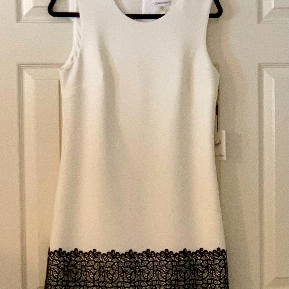 Calvin Klein Black/White Sheath Dress